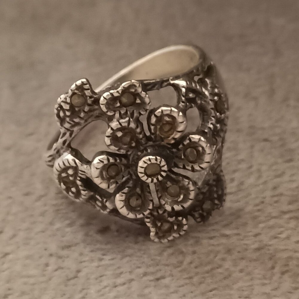 Silver Flower Ring - image 8